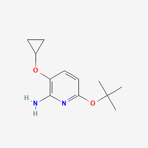 molecular formula C12H18N2O2 B14841830 6-Tert-butoxy-3-cyclopropoxypyridin-2-amine 