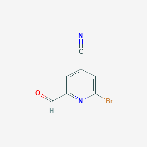 molecular formula C7H3BrN2O B14841856 2-Bromo-6-formylisonicotinonitrile 