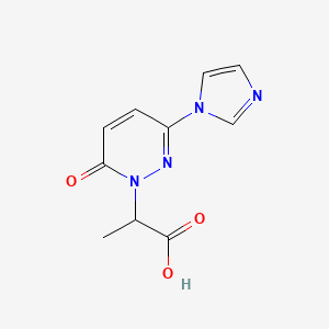 molecular formula C10H10N4O3 B1484188 2-[3-(1H-imidazol-1-yl)-6-oxo-1,6-dihydropyridazin-1-yl]propanoic acid CAS No. 2098138-77-1