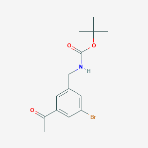 molecular formula C14H18BrNO3 B14841882 Tert-butyl 3-acetyl-5-bromobenzylcarbamate 