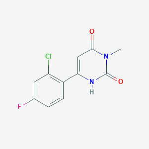 molecular formula C11H8ClFN2O2 B1484192 6-(2-Chloro-4-fluorophenyl)-3-methyl-1,2,3,4-tetrahydropyrimidine-2,4-dione CAS No. 2098034-68-3