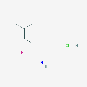 3-Fluoro-3-(3-methylbut-2-en-1-yl)azetidine hydrochloride