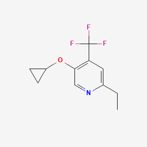 molecular formula C11H12F3NO B14841939 5-Cyclopropoxy-2-ethyl-4-(trifluoromethyl)pyridine 