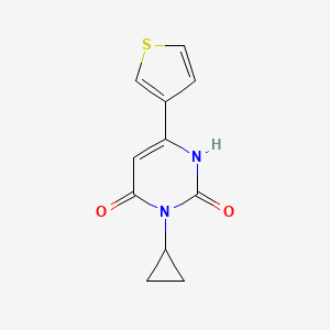 molecular formula C11H10N2O2S B1484198 3-Cyclopropyl-6-(thiophen-3-yl)-1,2,3,4-tetrahydropyrimidine-2,4-dione CAS No. 2097993-17-2