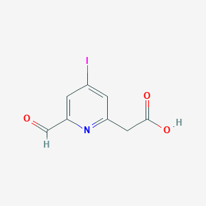 molecular formula C8H6INO3 B14842007 (6-Formyl-4-iodopyridin-2-YL)acetic acid CAS No. 1393574-55-4