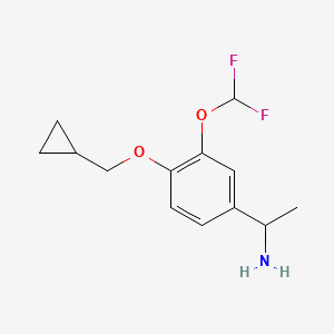 molecular formula C13H17F2NO2 B1484201 1-(4-Cyclopropylmethoxy-3-difluoromethoxyphenyl)ethylamine CAS No. 2206264-67-5