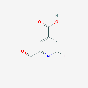 molecular formula C8H6FNO3 B14842051 2-Acetyl-6-fluoroisonicotinic acid 