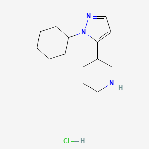 molecular formula C14H24ClN3 B1484207 3-(1-cyclohexyl-1H-pyrazol-5-yl)piperidine hydrochloride CAS No. 2034154-78-2