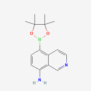 molecular formula C15H19BN2O2 B14842085 5-(4,4,5,5-Tetramethyl-1,3,2-dioxaborolan-2-yl)isoquinolin-8-amine 