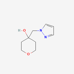 molecular formula C9H14N2O2 B1484209 4-[(1H-吡唑-1-基)甲基]恶烷-4-醇 CAS No. 1862527-90-9