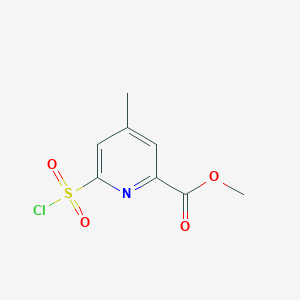 molecular formula C8H8ClNO4S B14842120 Methyl 6-(chlorosulfonyl)-4-methylpyridine-2-carboxylate 