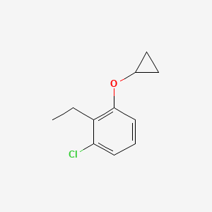 molecular formula C11H13ClO B14842262 1-Chloro-3-cyclopropoxy-2-ethylbenzene 