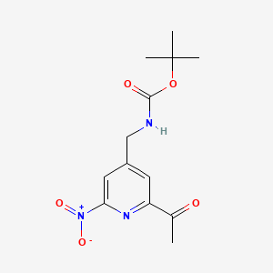 molecular formula C13H17N3O5 B14842274 Tert-butyl (2-acetyl-6-nitropyridin-4-YL)methylcarbamate 