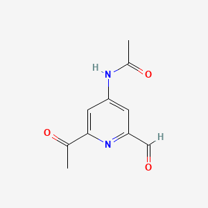 molecular formula C10H10N2O3 B14842339 N-(2-Acetyl-6-formylpyridin-4-YL)acetamide 