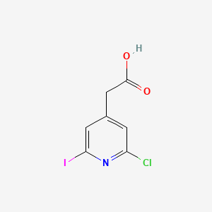 molecular formula C7H5ClINO2 B14842357 (2-Chloro-6-iodopyridin-4-YL)acetic acid CAS No. 1393551-64-8