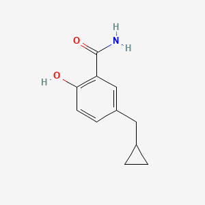 molecular formula C11H13NO2 B14842364 5-(Cyclopropylmethyl)-2-hydroxybenzamide 