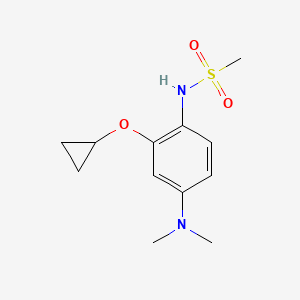 molecular formula C12H18N2O3S B14842372 N-(2-Cyclopropoxy-4-(dimethylamino)phenyl)methanesulfonamide 