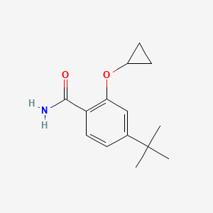 molecular formula C14H19NO2 B14842374 4-Tert-butyl-2-cyclopropoxybenzamide 