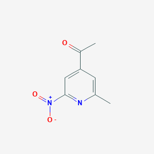 molecular formula C8H8N2O3 B14842422 1-(2-Methyl-6-nitropyridin-4-YL)ethanone 