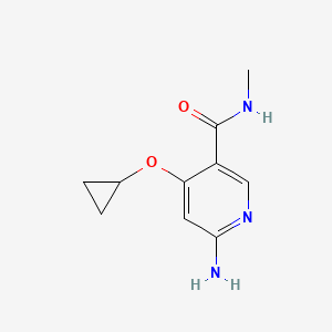 molecular formula C10H13N3O2 B14842429 6-Amino-4-cyclopropoxy-N-methylnicotinamide 