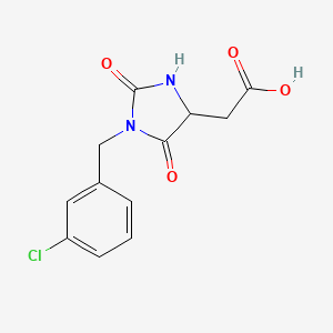molecular formula C12H11ClN2O4 B1484243 [1-(3-Chlorobenzyl)-2,5-dioxoimidazolidin-4-yl]acetic acid CAS No. 2173083-50-4