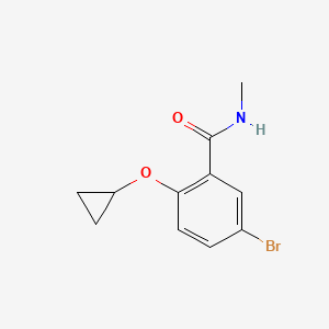 molecular formula C11H12BrNO2 B14842433 5-Bromo-2-cyclopropoxy-N-methylbenzamide 