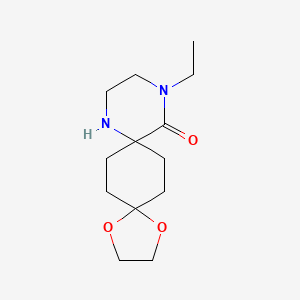 molecular formula C13H22N2O3 B1484246 12-Ethyl-1,4-dioxa-9,12-diazadispiro[4.2.5.2]pentadecan-13-one CAS No. 2168427-15-2