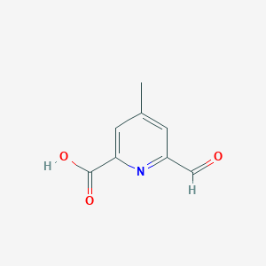 molecular formula C8H7NO3 B14842473 6-Formyl-4-methylpyridine-2-carboxylic acid 