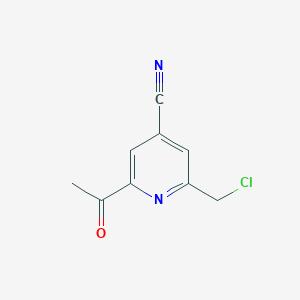 2-Acetyl-6-(chloromethyl)isonicotinonitrile