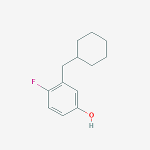 molecular formula C13H17FO B14842506 3-(Cyclohexylmethyl)-4-fluorophenol 