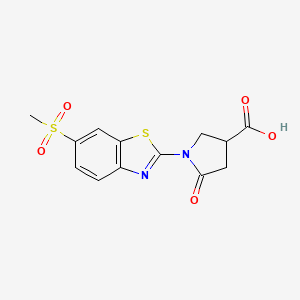 1-[6-(Methylsulfonyl)-1,3-benzothiazol-2-yl]-5-oxopyrrolidine-3-carboxylic acid
