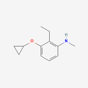 molecular formula C12H17NO B14842530 3-Cyclopropoxy-2-ethyl-N-methylaniline 