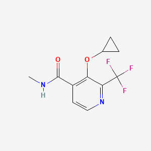 molecular formula C11H11F3N2O2 B14842559 3-Cyclopropoxy-N-methyl-2-(trifluoromethyl)isonicotinamide 