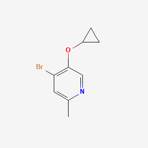 molecular formula C9H10BrNO B14842600 4-Bromo-5-cyclopropoxy-2-methylpyridine 