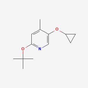 molecular formula C13H19NO2 B14842606 2-Tert-butoxy-5-cyclopropoxy-4-methylpyridine 