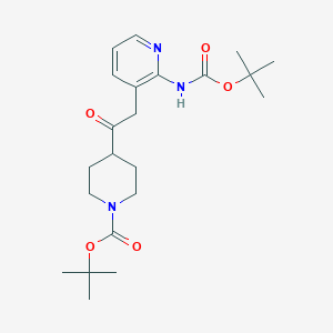 molecular formula C22H33N3O5 B1484261 tert-Butyl 4-(2-{2-[(tert-butoxycarbonyl)amino]-3-pyridinyl}acetyl)-1-piperidinecarboxylate CAS No. 2206967-27-1