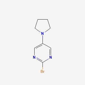 molecular formula C8H10BrN3 B14842632 2-Bromo-5-(pyrrolidin-1-YL)pyrimidine 