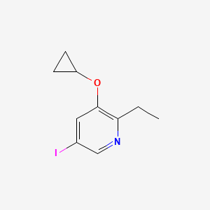 molecular formula C10H12INO B14842633 3-Cyclopropoxy-2-ethyl-5-iodopyridine 