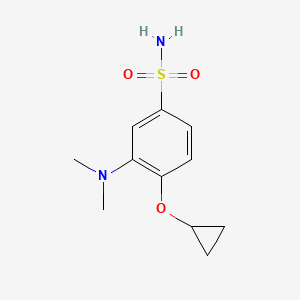 molecular formula C11H16N2O3S B14842637 4-Cyclopropoxy-3-(dimethylamino)benzenesulfonamide 