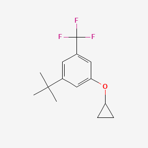 molecular formula C14H17F3O B14842659 1-Tert-butyl-3-cyclopropoxy-5-(trifluoromethyl)benzene 