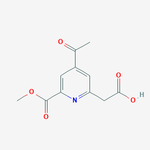 molecular formula C11H11NO5 B14842665 [4-Acetyl-6-(methoxycarbonyl)pyridin-2-YL]acetic acid CAS No. 1393547-35-7