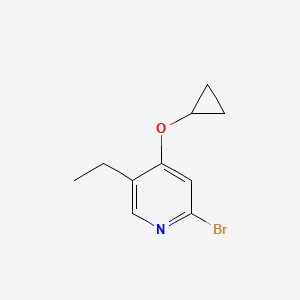 molecular formula C10H12BrNO B14842695 2-Bromo-4-cyclopropoxy-5-ethylpyridine 