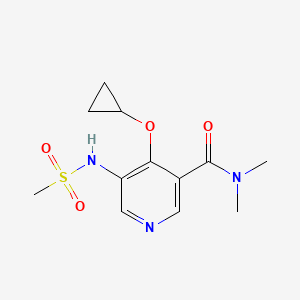 molecular formula C12H17N3O4S B14842718 4-Cyclopropoxy-N,N-dimethyl-5-(methylsulfonamido)nicotinamide 