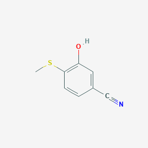 molecular formula C8H7NOS B14842762 3-Hydroxy-4-(methylthio)benzonitrile 