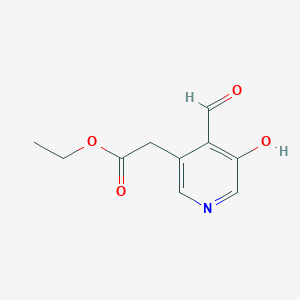 molecular formula C10H11NO4 B14842786 Ethyl (4-formyl-5-hydroxypyridin-3-YL)acetate 