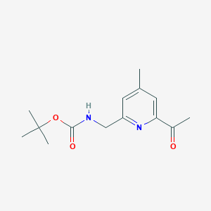 molecular formula C14H20N2O3 B14842796 Tert-butyl (6-acetyl-4-methylpyridin-2-YL)methylcarbamate 