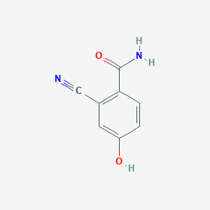 molecular formula C8H6N2O2 B14842817 2-Cyano-4-hydroxybenzamide 