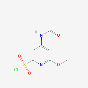 molecular formula C8H9ClN2O4S B14842839 4-(Acetylamino)-6-methoxypyridine-2-sulfonyl chloride 