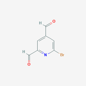 molecular formula C7H4BrNO2 B14842861 6-Bromopyridine-2,4-dicarbaldehyde 