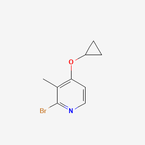 molecular formula C9H10BrNO B14842876 2-Bromo-4-cyclopropoxy-3-methylpyridine 